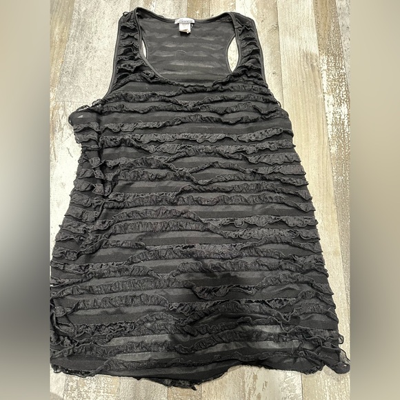 Mascara Tops - Mascara Brand Black Ruffled Sleeveless Top